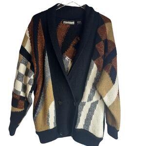 Vintage 1980's Bramble Lane Colorblock Cardigan Sweater
